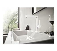 hansgrohe Finoris 230 mitigeur lavabo 76060700 avec bec pivotant et garniture de vidange push-open, blanc mat