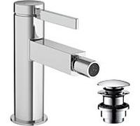 hansgrohe Finoris Mitigeur monocommandé pour bidet avec vidage Push-Open, saillie 129mm, 76200000, Couleur: chrome