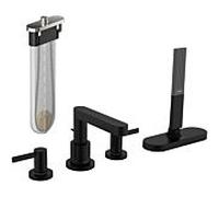hansgrohe Finoris Robinetteries de bord de baignoire 4 trous avec flexible, portée 152mm, 76444670, Couleur: noir mat