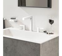 Hansgrohe Mélangeur de lavabo Finoris 160 – 3 trous, bonde Push-Open, blanc mat (76034700)
