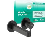 hansgrohe Finoris Mitigeur de Lavabo avec Kit de Vidage, Noir chromé brossé | robinet, max. 5 l/min, 76051340