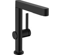 hansgrohe Finoris Mitigeur lavabo monocommande 230 avec douchette extractible, 2jets et garniture de vidage Push-Open, noir mat