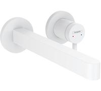 hansgrohe Finoris Mitigeur monocommandé pour lavabo encastré pour montage mural avec bec 22,5 cm, saillie 228 mm, 76050700, Couleur: blanc mat