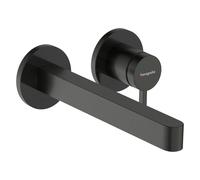 hansgrohe Finoris Mitigeur monocommandé pour lavabo encastré pour montage mural avec bec 22,5 cm, saillie 228 mm, 76050340, Couleur: Chrome noir brossé