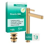 Hansgrohe Robinet de lavabo Finoris 260 CoolStart pour lavabos à poser Push-Open Bronze brossé