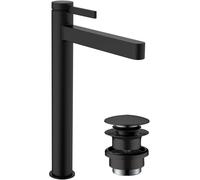 hansgrohe Finoris robinetterie de lavabo 260 pour vasques avec vidage Push-Open, portée 208mm, 76070670, Couleur: noir mat