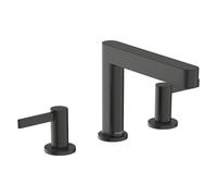 hansgrohe Finoris robinetterie de lavabo 3 trous 110 avec vidage Push-Open, portée 169mm, 76033340, Couleur: Chrome noir brossé