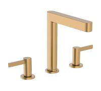 hansgrohe Finoris robinetterie de lavabo 3 trous 160 avec vidage Push-Open, portée 169mm, 76034140, Couleur: Bronze brossé