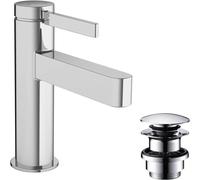 hansgrohe Finoris robinetterie de lavabo monocommande 100 avec vidage PUSH-Open, portée 126mm, 76010000, Couleur: chrome