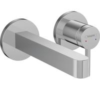 hansgrohe Finoris robinetterie de lavabo monocommande modèle encastré pour montage mural avec bec 16,5 cm, portée 168mm, 76051000, Couleur: chrome