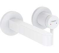 hansgrohe Finoris robinetterie de lavabo monocommande modèle encastré pour montage mural avec bec 16,5 cm, portée 168mm, 76051700, Couleur: blanc mat