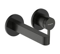 Hansgrohe Mitigeur lavabo encastré Finoris 76051340 monocommande mural bec 16,5cm chrome noir brossé