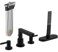 hansgrohe Finoris Robinetteries de bord de baignoire 4 trous avec flexible, portée 152mm, 76444670, Couleur: noir mat