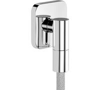 hansgrohe FixFit Fine Q - Coude de raccordement douche, Raccord de tuyau avec clapet anti-retour, Coude de raccordement mural universel, Chromé, 28884000