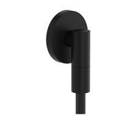 hansgrohe FixFit Fine S - Coude de raccordement douche, Raccord de tuyau avec clapet anti-retour, Coude de raccordement mural universel, Noir mat, 28882670