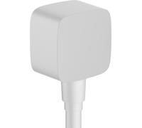 hansgrohe FixFit raccords de flexibles avec clapet anti-retour et coude en plastique, 26457700, Couleur: Blanc mat