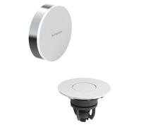 Hansgrohe Flexaplus - Set bonde et trop-plein pour baignoire avec remplissage, Push-Open, chrome/blanc brillant 58187000