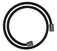 hansgrohe flexible de douche textile 28228340 1250 mm, écrou cylindrique des deux côtés, chrome noir brossé
