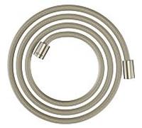 hansgrohe flexible de douche textile 28291820 2000 mm, écrou cylindrique des deux côtés, nickel brossé
