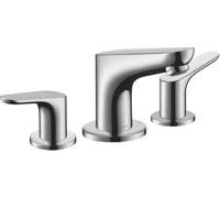 Hansgrohe Focus E2 - Mélangeur lavabo 100, montage 3 trous, avec garniture d'écoulement avec tirette, chromé 31937000