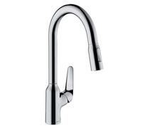 hansgrohe Focus M42 Mitigeur de cuisine 220, avec douchette extractible 2 jets, chromé, 71800000