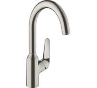 hansgrohe Focus M42 Mitigeur monocommande de cuisine 220, 1 jet, 71802800, Couleur: Finition en acier inoxydable