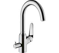 hansgrohe Focus M42 mitigeur monocommande de cuisine M42 220, robinet d'arrêt de l'appareil, 1 jet, chromé, 71803000