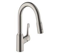 Hansgrohe Focus M43 - Mitigeur d’évier avec douchette extractible, inox 71811800