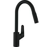 hansgrohe Focus Robinet de cuisine M41 240 31815670 avec douchette extractible, 2jets, noir mat