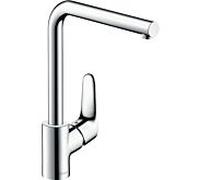 hansgrohe Focus Robinet de cuisine M41 31817000, bec en L orientable à 3 niveaux, 1jet, chromé