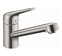 hansgrohe Focus Robinet de cuisine M42 100 1jet 71808800 bec orientable 360°, aspect inox