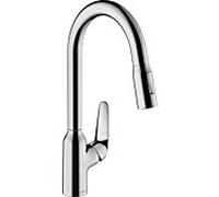 hansgrohe Focus Robinet de cuisine M42 220 2jet 71800000 avec douchette extractible, plage de rotation 360°, chromé