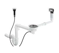 Hansgrohe - Garniture de vidage automatique et de trop-plein pour évier, inox 43931800