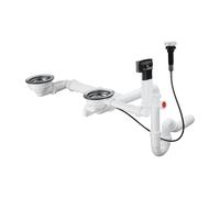 hansgrohe Garniture de vidage et trop-plein automatique pour double cuve, 43938000,