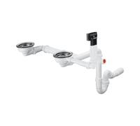 hansgrohe Garniture de vidage et trop-plein manuelle pour double cuve, 43928000,
