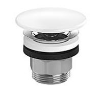 hansgrohe garniture de vidange 50110450 avec bouchon rond en céramique, pour lavabo, blanc