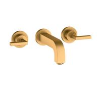 Hansgrohe hansgrohe Axor Citterio Ensemble de montage prêt à poser Mitigeur lavabo 3 trous encastré, H-I-P, optique or brossé Quantité:1