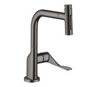 hansgrohe AXOR Citterio Mitigeur de cuisine, douchette extractible jusquà 50cm, ComfortZone230, saillie 219mm, 39863340, Couleur: Chrome noir brossé