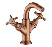 hansgrohe AXOR Mélangeur bidet Montreux 2 poignées, garniture de vidage, 16520310, Couleur: Or rouge brossé