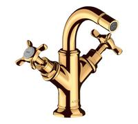 hansgrohe AXOR Mélangeur bidet Montreux 2 poignées, garniture de vidage, 16520990, Couleur: Optique en or poli