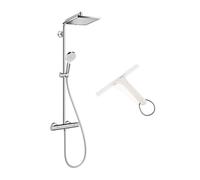 Hansgrohe - Hansgrohe Colonne de douche Crometta E 240 EcoSmart + cadeau gratuit raclette de douche, blanc (27281000-650)