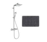 Hansgrohe - Hansgrohe Colonne de douche Crometta E 240 EcoSmart + cadeau gratuit tapis de salle de bain, anthracite (27281000-DAN)