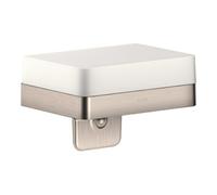 Hansgrohe AXOR Distributeur de savon liquide 42819800 – étagère en verre, aspect acier inoxydable