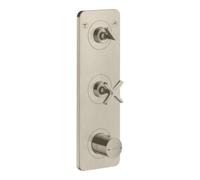 Hansgrohe hansgrohe Ensemble prêt à poser Axor Citterio E Thermostat encastré H 380x120 mm, avec plaque, nickel brossé Quantité:1