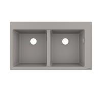 Hansgrohe hansgrohe Évier encastré S510-F770 370/370 860x490mm, 2 cuves, béton gris, vidage préinstallé Quantité:1