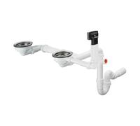 Hansgrohe hansgrohe Garniture de vidage et trop-plein D17-10 manuelle, pour double vasque granit, chrome Quantité:1