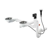Hansgrohe hansgrohe Garniture de vidage et trop-plein D17-11 automatique, pour double évier granit, chrome Quantité:1