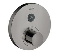 hansgrohe AXOR Starck ShowerSelect Thermostat rond à encastrer pour 1 consommateur, 36722330, Couleur: Chrome noir poli
