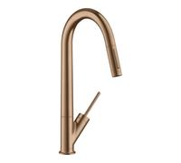 Hansgrohe hansgrohe Mitigeur évier 270 Axor Starck avec douchette extractible, rouge or brossé Quantité:1
