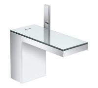 Hansgrohe hansgrohe Mitigeur lavabo monocommande 110 Axor MyEdition A 150mm, avec vidage poussoir, avec plaque, chrome/verre satiné Quantité:1
